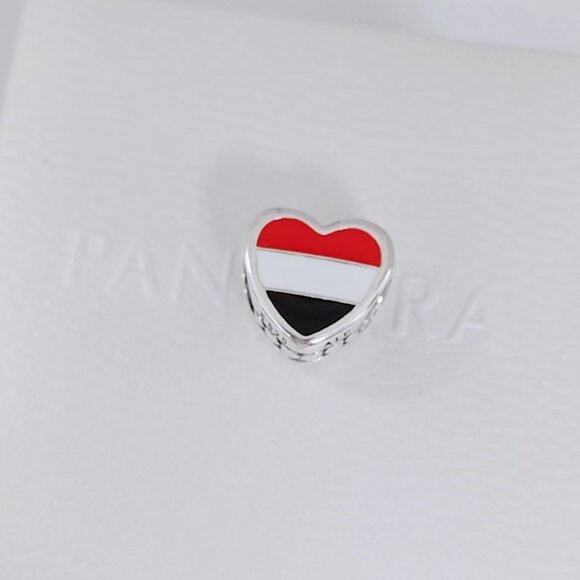 Pandora Yemen Flag Exclusive Heart Charm Bead with box - Picture 8 of 8